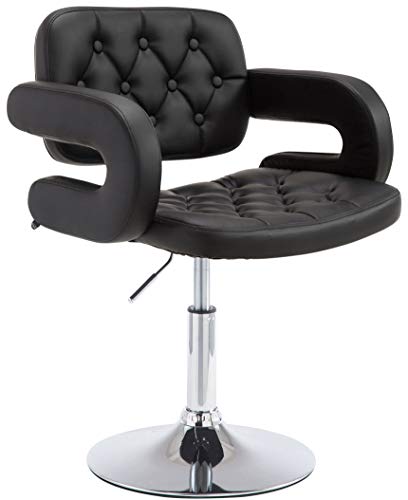 CLP Sedia Lounge Girevole Dublin in Similpelle I Poltroncina Design Chester  Altezza Regolabile I Sedia con Braccioli Imbottita, Colore:Nero